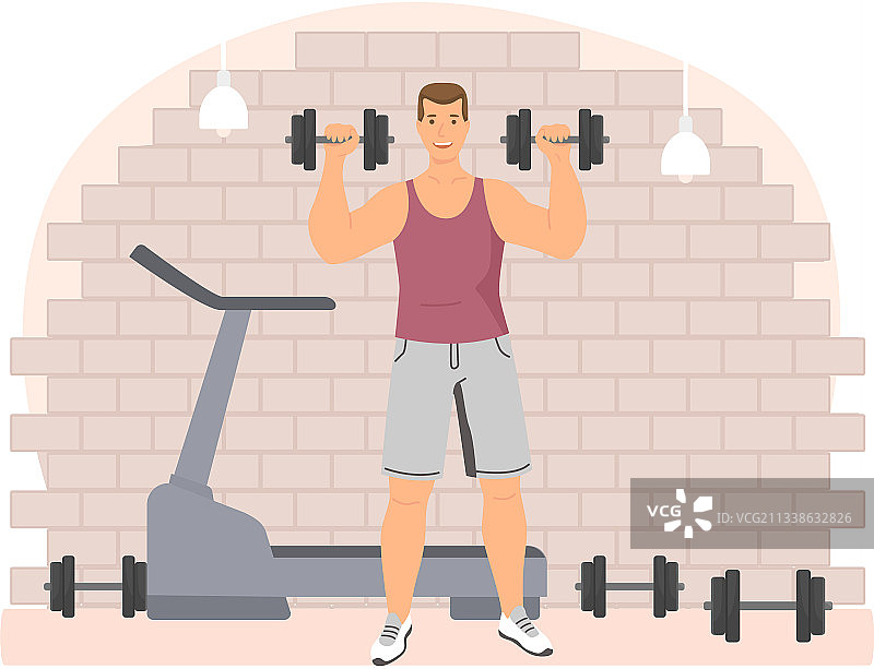 运动员举起哑铃图片素材