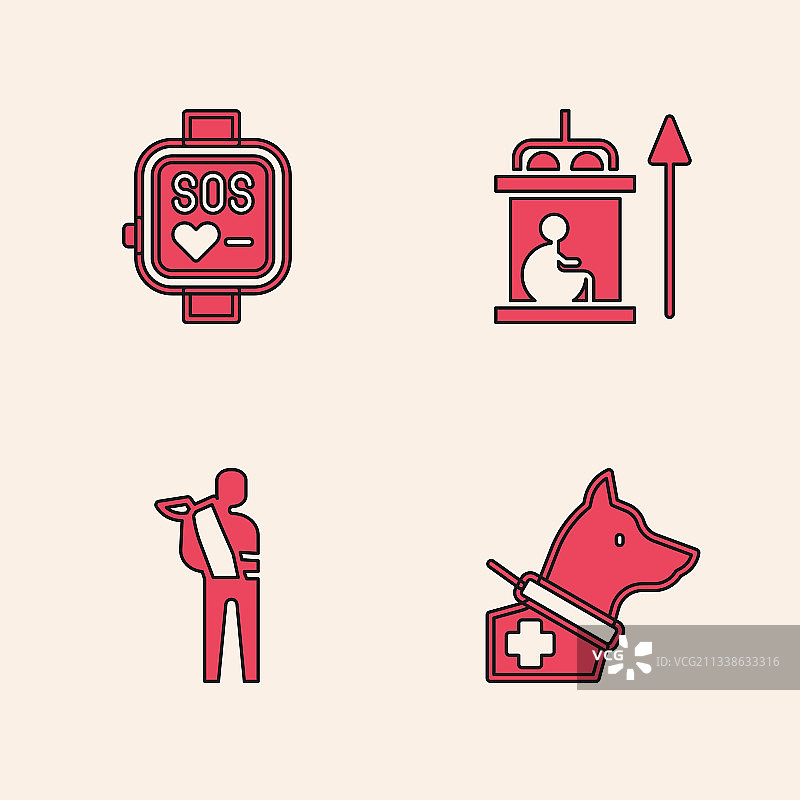 导盲犬、智能手表和残疾人电梯图片素材