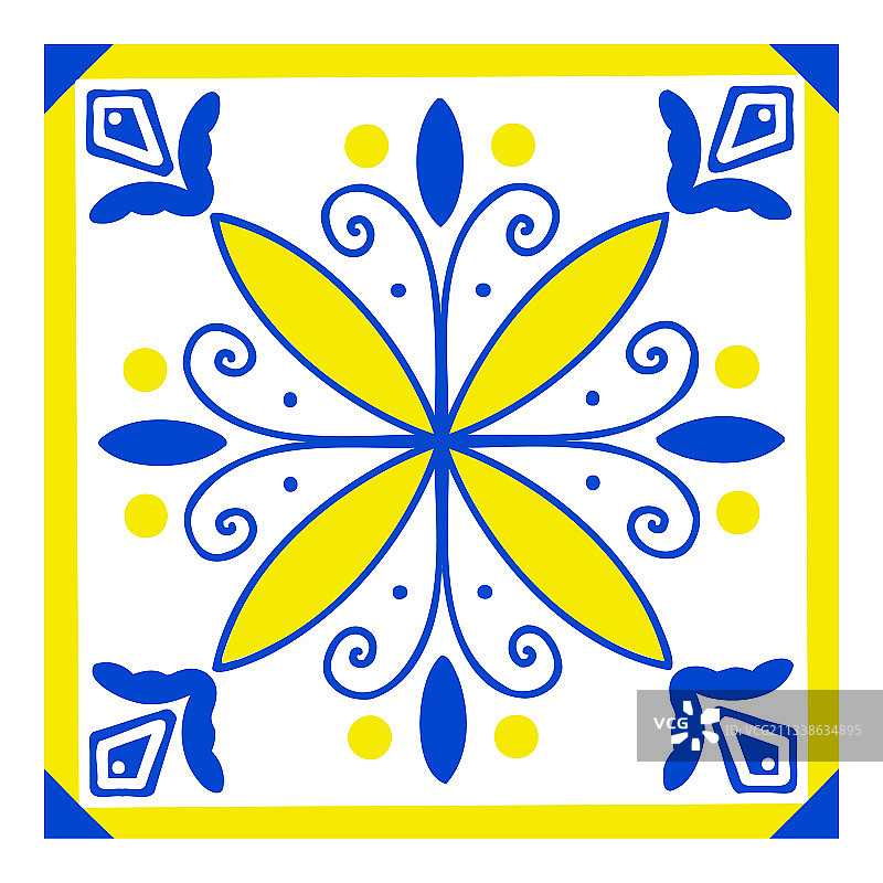 摩洛哥几何室内拼凑瓷砖图片素材