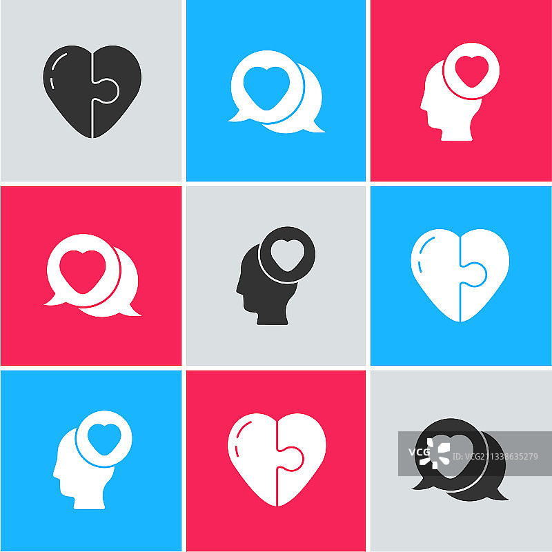 爱心对话气泡与头像图片素材