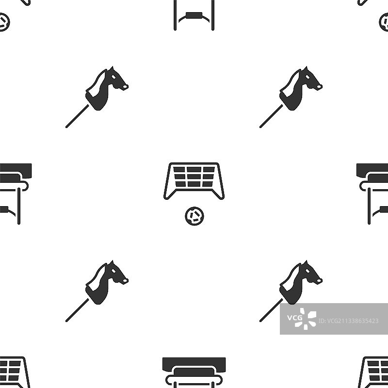 一套蹦极足球门与球和玩具马图片素材