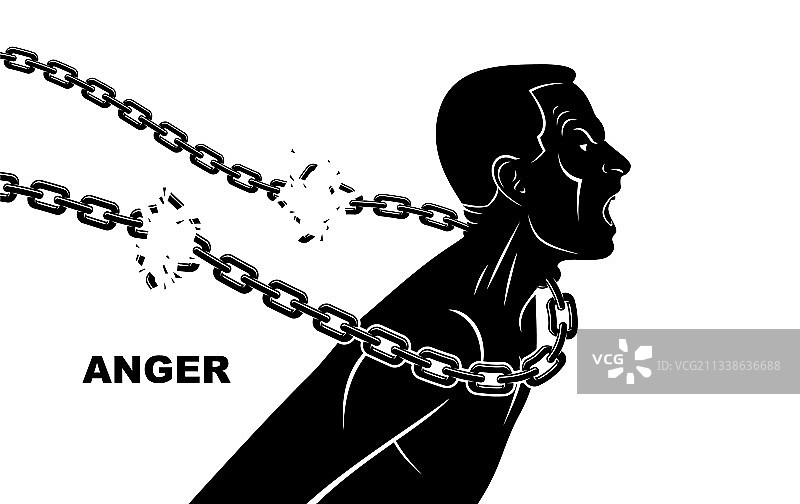 呐喊尖叫，试图挣脱的男人图片素材