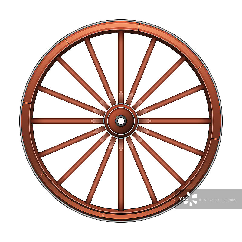 狂野西部车轮卡通图标图片素材