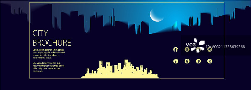 简约城市夜景全景图片素材