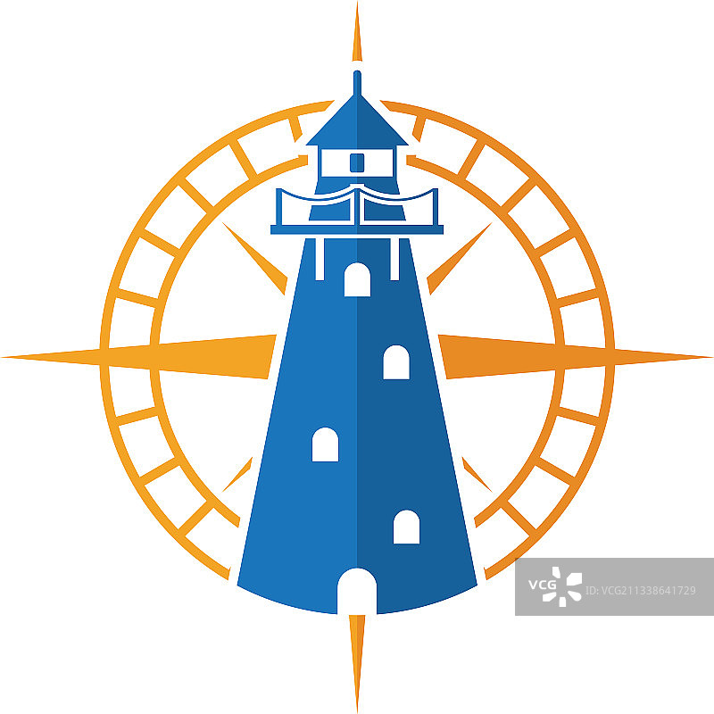 指南针灯塔logo创意设计图片素材