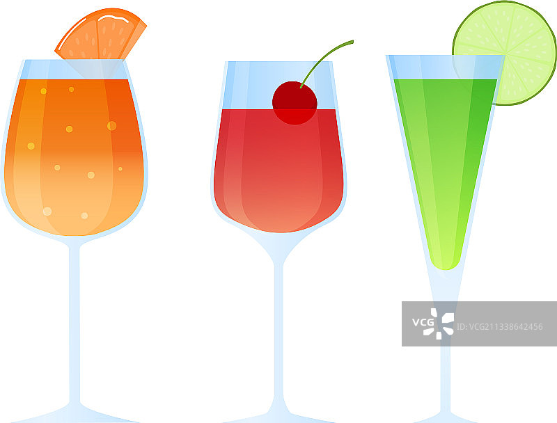 水果鸡尾酒酒精饮料组合图片素材