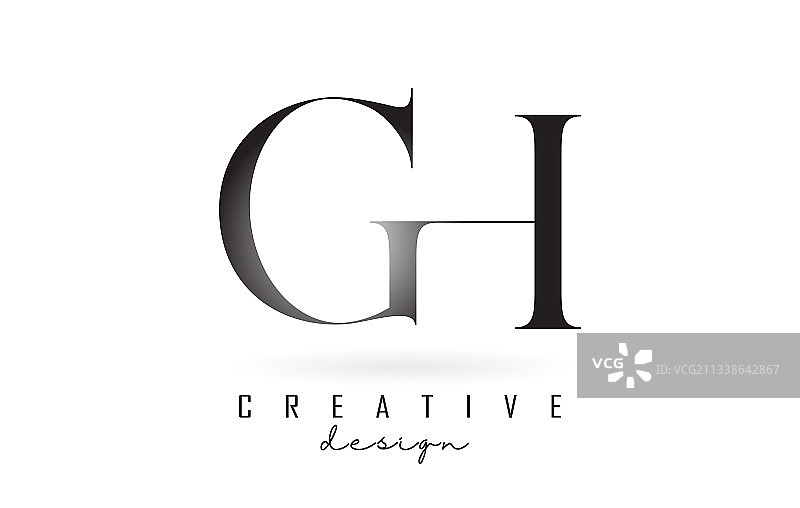 带有GH字母的标志设计图片素材