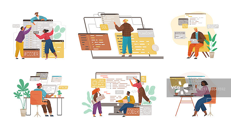 程序员工程和编码集图片素材
