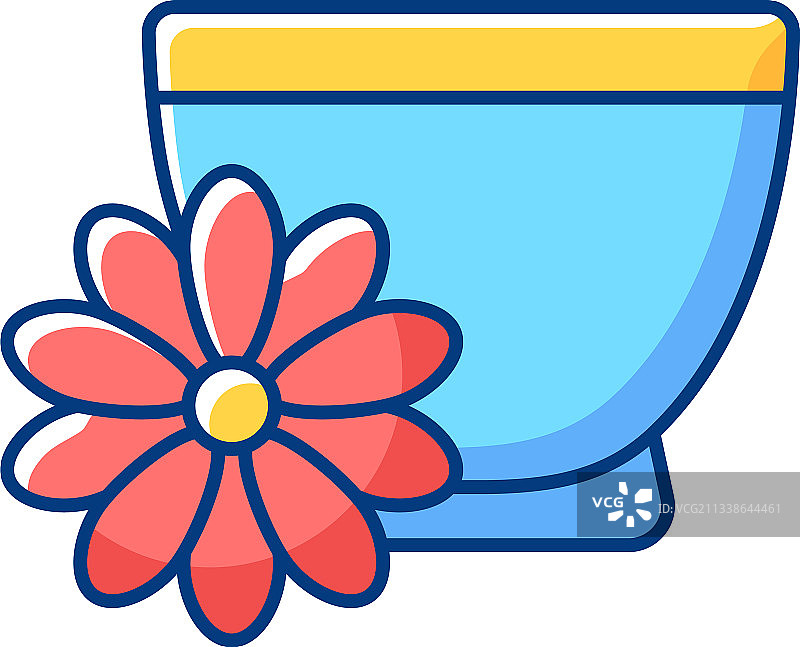 菊花茶RGB颜色图标图片素材