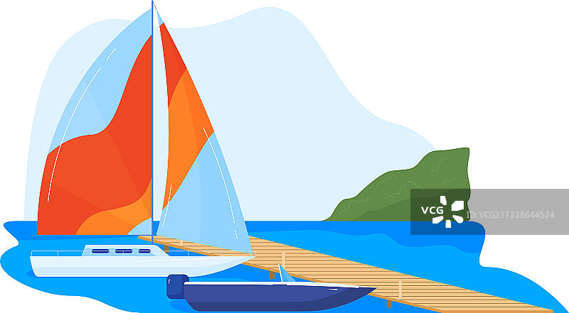 码头上的游艇，水上交通工具图片素材