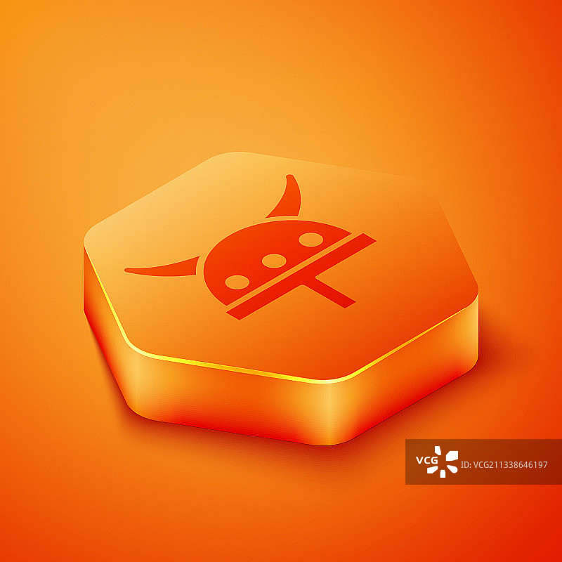 带角头盔的2.5D维京人图标图片素材