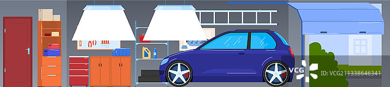 现代车库车辆维修车间内部图片素材