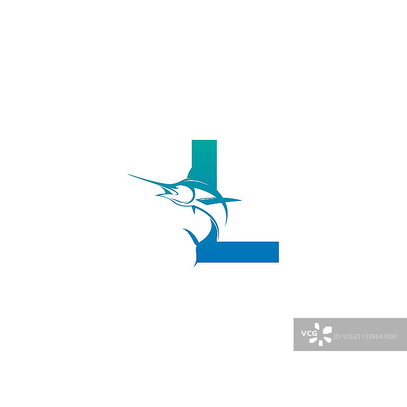 字母L标志图标与鱼形设计符号图片素材