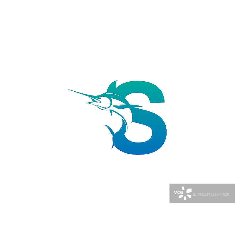 字母S标志图标，鱼形设计符号图片素材