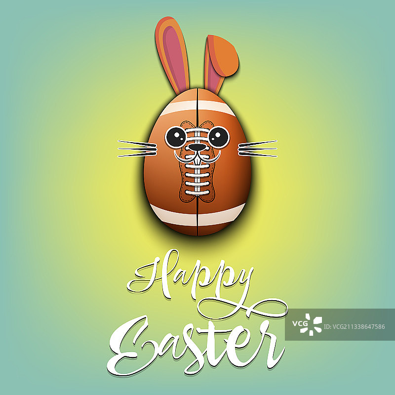 足球造型复活节快乐兔子图片素材