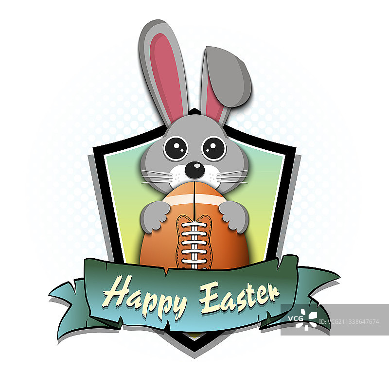 复活节兔子与彩蛋足球图片素材