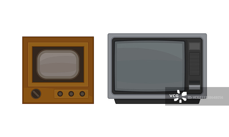 老式电视机或电视接收器图片素材