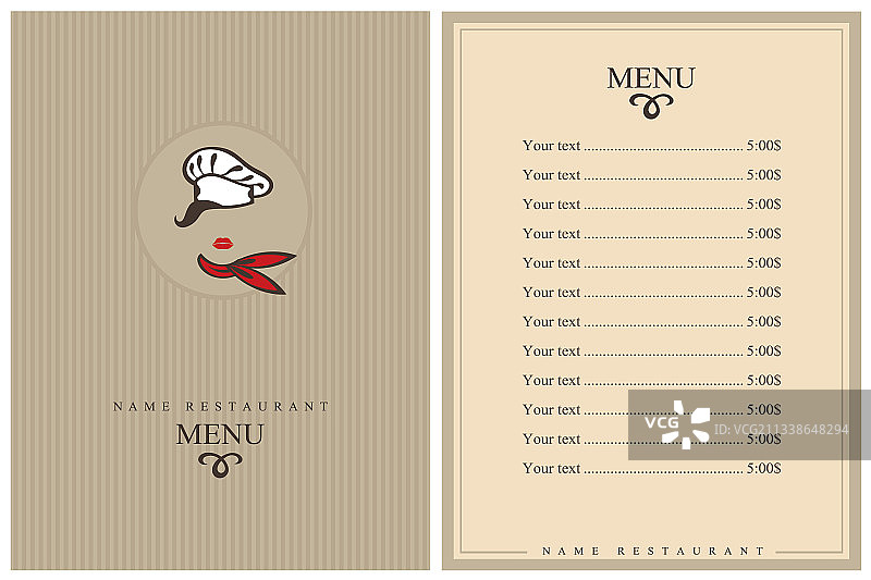 餐厅的菜单设计图片素材