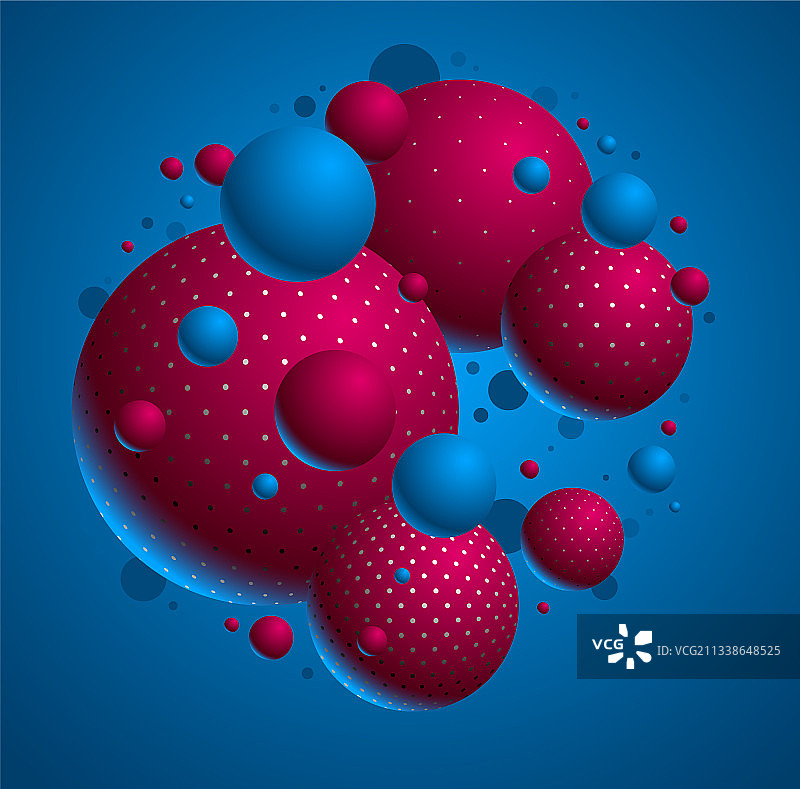 抽象彩色点状球体背景图片素材