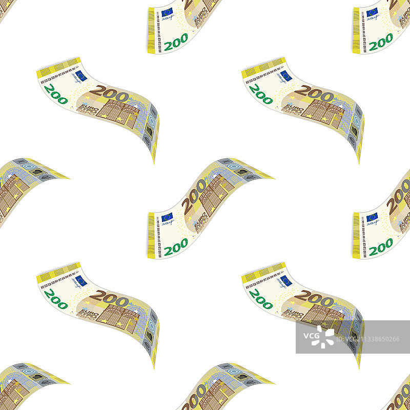 3D曲线欧元纸币无缝图案图片素材
