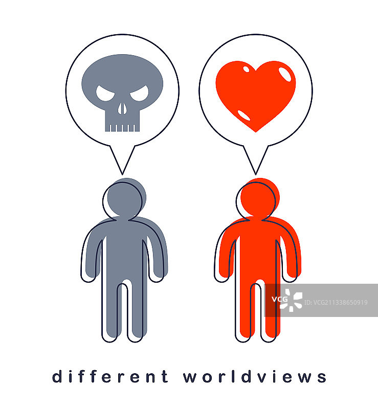 两种不同的世界观与两个男人图片素材