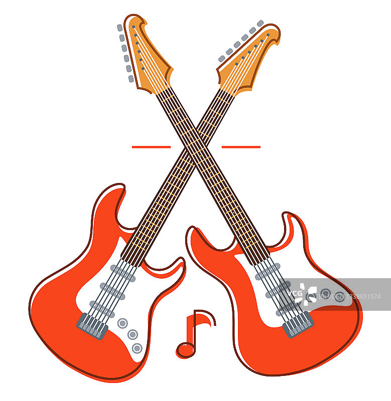 音乐节用的两把交叉的电吉他标志图片素材