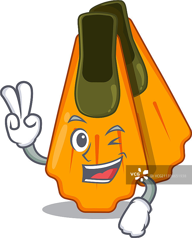 快乐的脚蹼卡通吉祥物展示图片素材