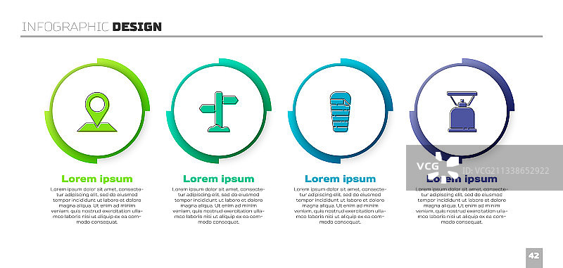 路标与睡袋定位场景图片素材