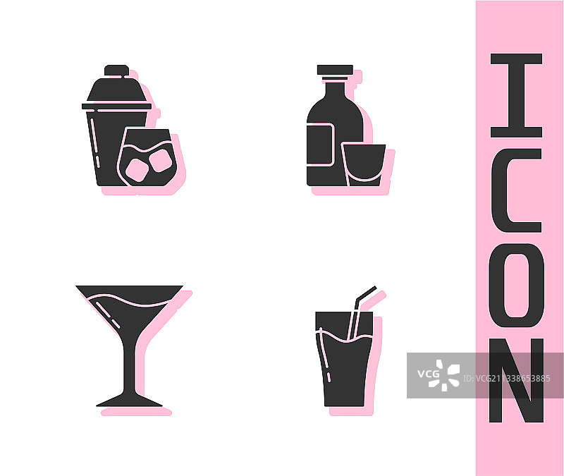 玻璃果汁鸡尾酒调酒器马提尼酒杯图片素材