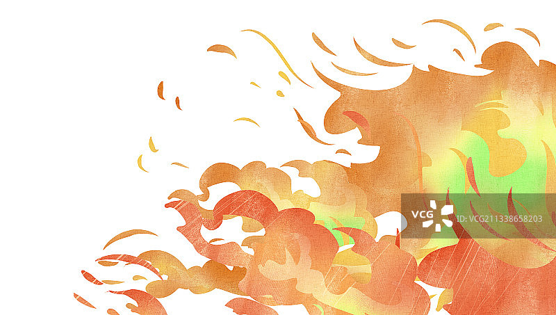 红色的大火插画元素图片素材