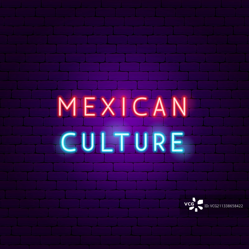 墨西哥文化霓虹灯文字图片素材