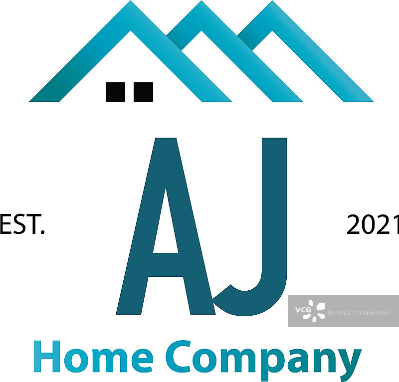 首字母AJ家居创意Logo设计图片素材