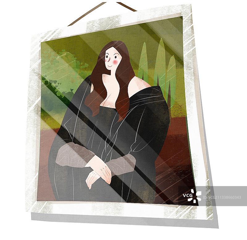 蒙娜丽莎名画插画元素图片素材