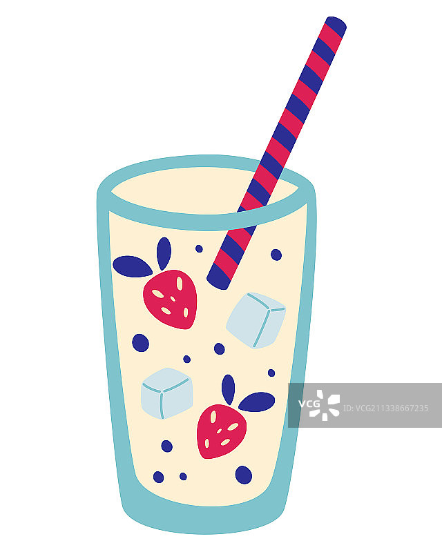草莓冰镇鸡尾酒图片素材