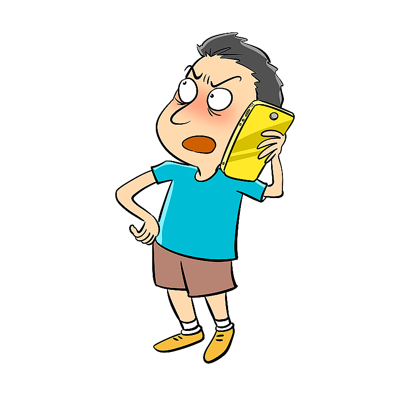 叉腰打电话的男子图片素材