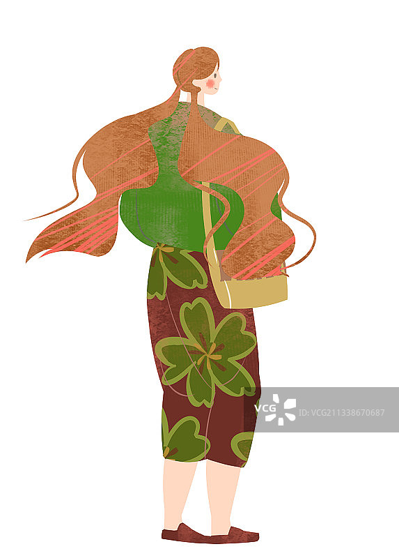 花裤子女性插画元素图片素材