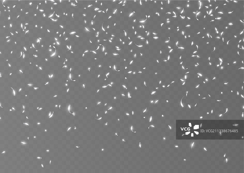 飘落的银色五彩纸屑图片素材