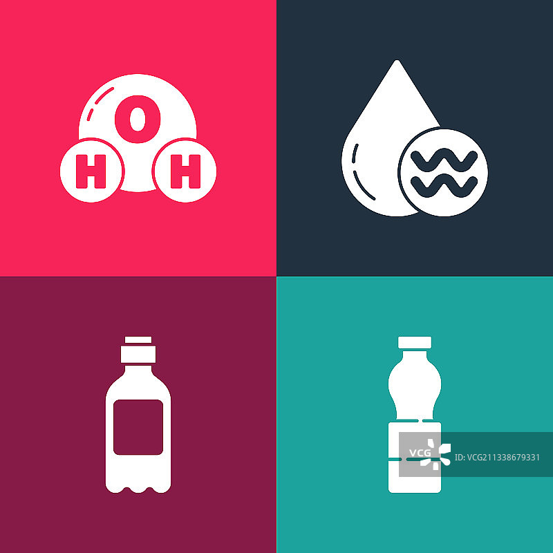 波普艺术瓶装水回收清洁水图片素材