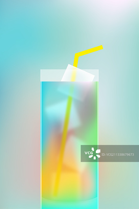 极简风格夏季冰镇饮品插图图片素材