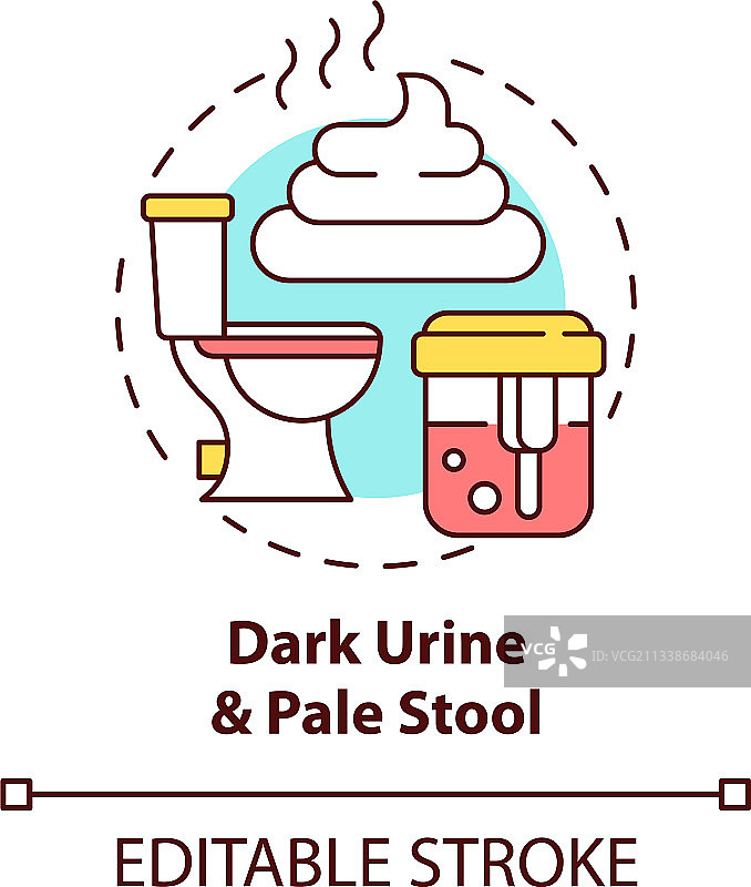 深色尿液和浅色粪便概念图标图片素材