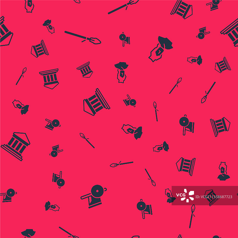 古代战车中世纪长矛帕特农神庙套装图片素材