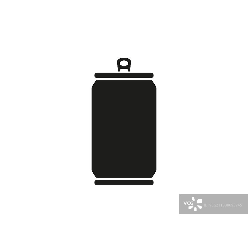 白色背景上的简约啤酒罐图标图片素材