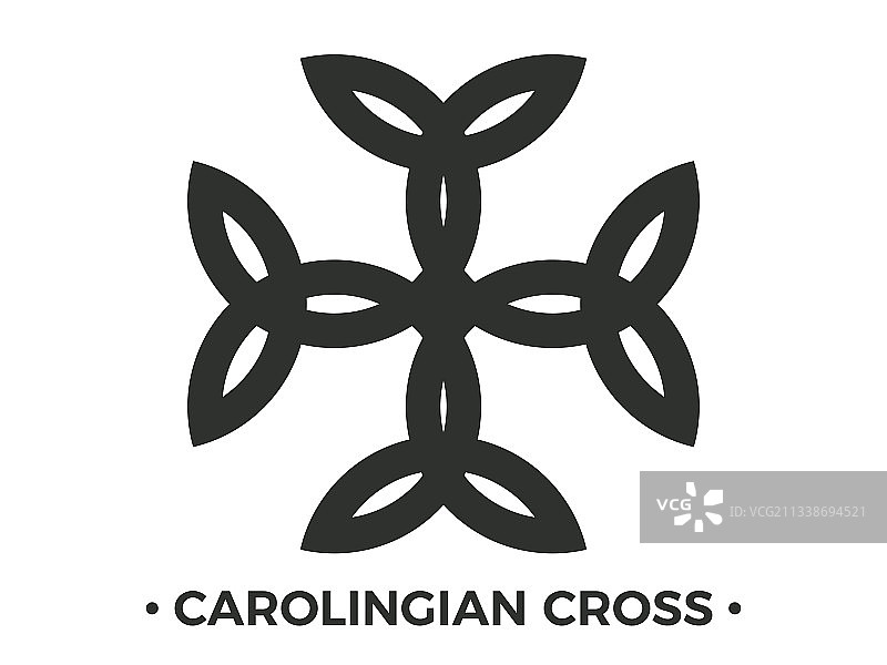 白色背景上的加洛林十字架图片素材