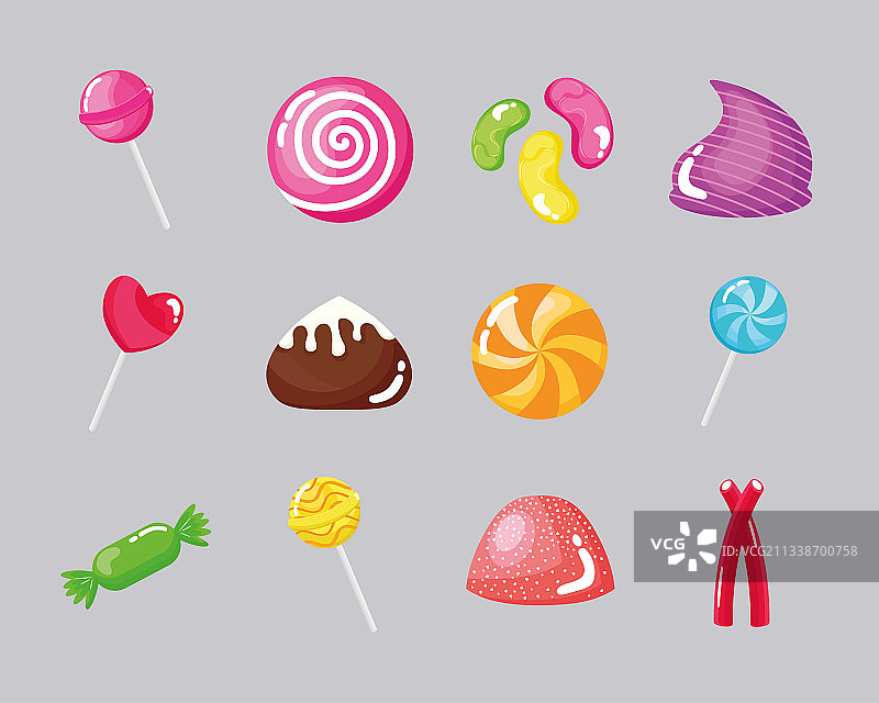 十二颗甜糖果图片素材