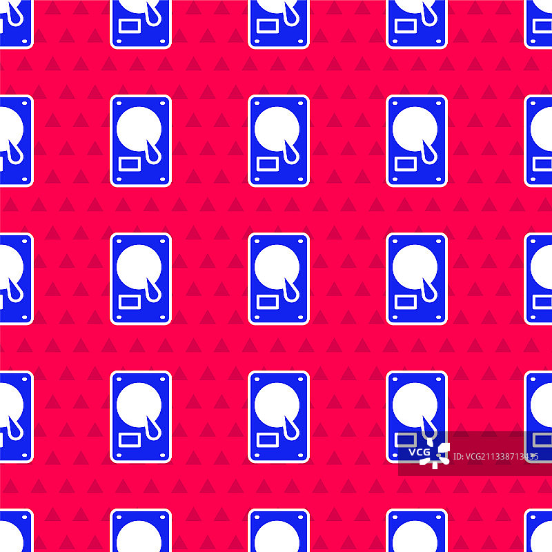 蓝色硬盘驱动器HDD图标无缝隔离图片素材