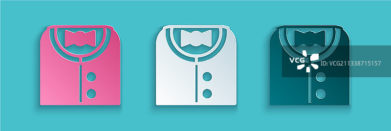 剪纸风格西装图标图片素材