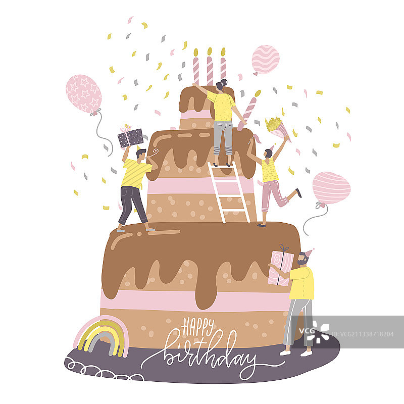 人们欢庆生日派对概念图片素材