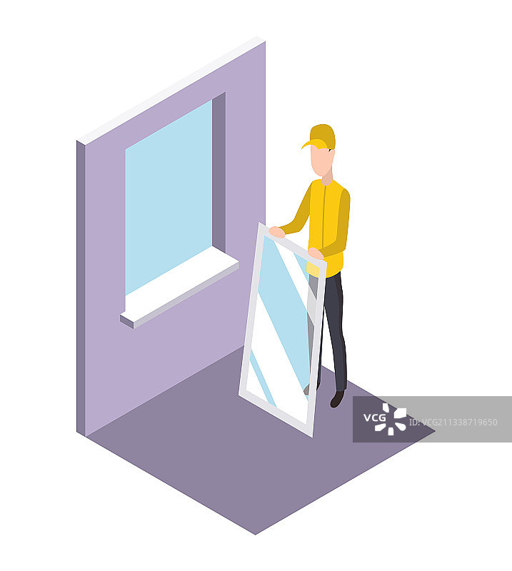 2.5D工人房屋维修图片素材