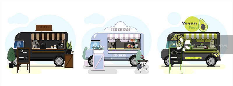 披萨甜甜圈食品车图片素材