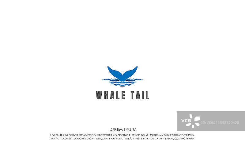 手绘乡村风格鲸鱼或海豚尾巴标志图片素材
